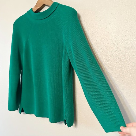 Talbots Pima Cotton Ribbed Fold Down Turtleneck Sweater Women’s Petite Large EUC - Picture 2 of 10